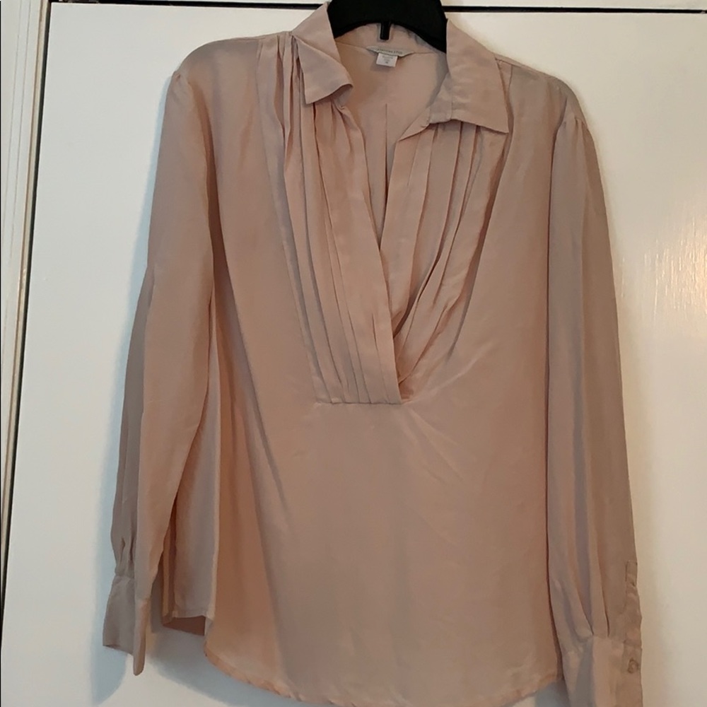 Garnet Hill silk blouse in blush pink, size 10